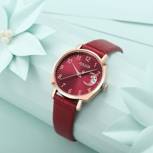 Đồng Hồ Nữ JA-1211D 1146 Julius Hàn Quốc Dây Da (Đỏ)