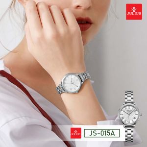Đồng Hồ Nữ JS-015A Julius Star Hàn Quốc dây thép (Bạc)